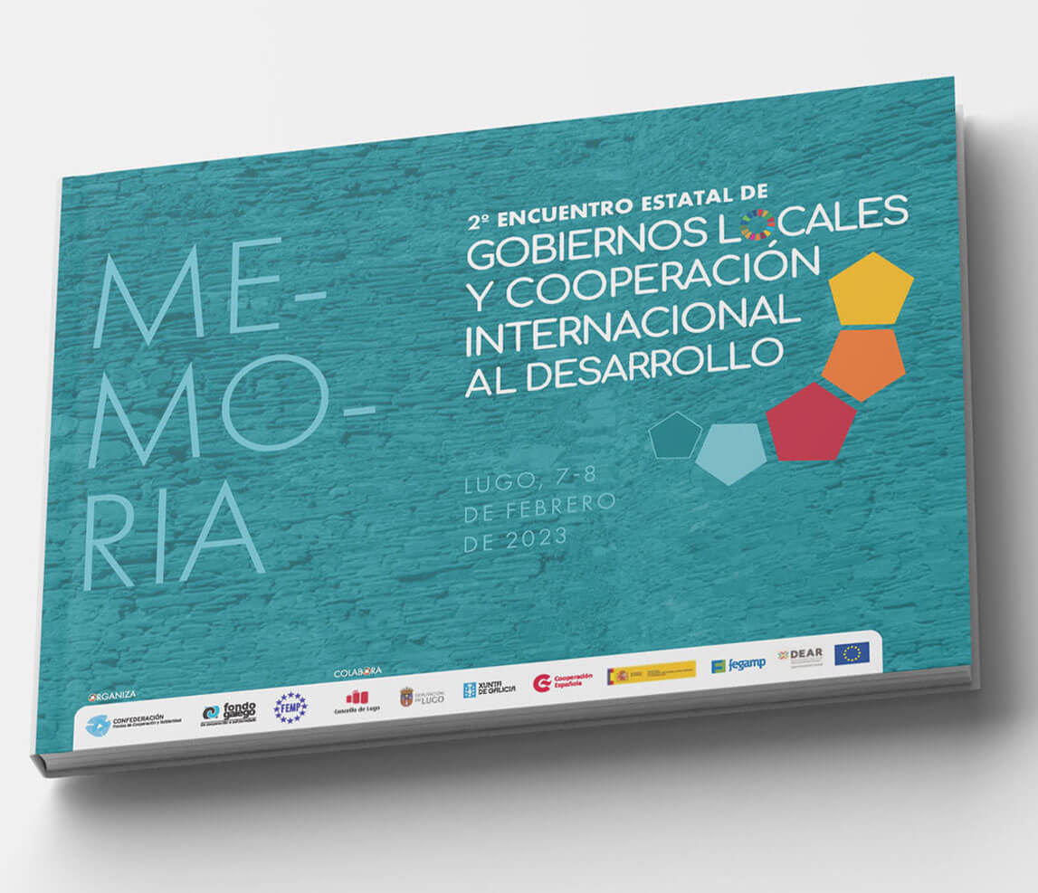 Memória do 2.º Encuentro Estatal de Gobiernos Locales y Cooperación Internacional al Desarrollo — Desenho gráfico e paginação