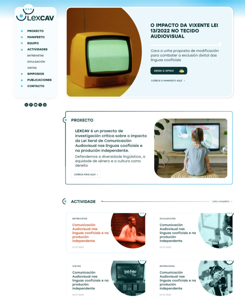 LEXCAV — Website de apresentação de projeto de investigação