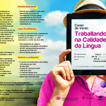 "XIV Curso Verán: Traballando na calidade da lingua" para a CTNL